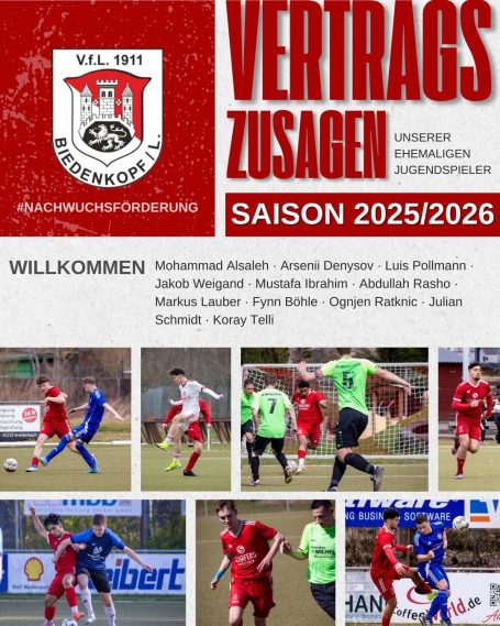 Unsere Jugendspieler wechseln in den Herrenbereich