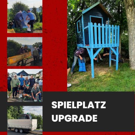 Spielplatz mit Rutsche und Baumhaus