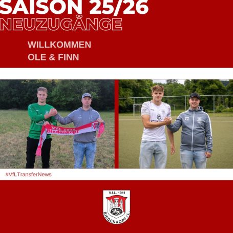 Bilder von Neuzugängen für den VfL Biedenkopf