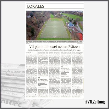 Zeitungsartikel über den neuen Kunstrasenplatz für den VfL Biedenkopf
